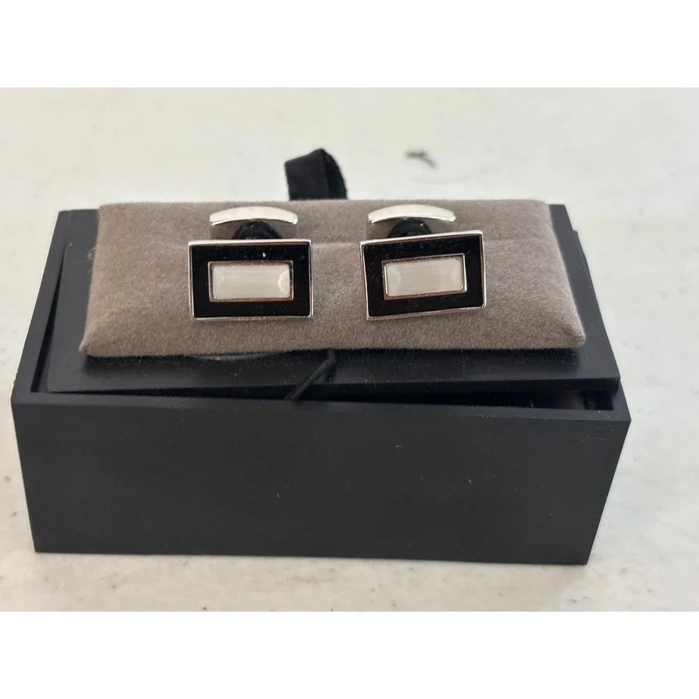 Vintage Swank Tiger Eye Cufflinks + MOP Cufflinks 2 Pair Lot NOS Box